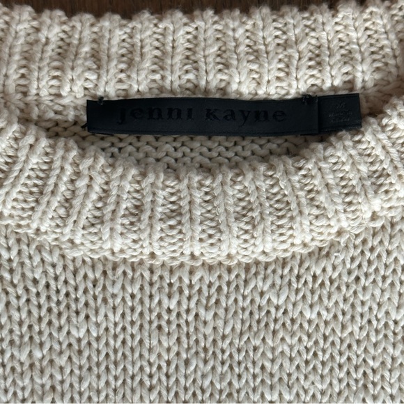 NWOT Jenni Kayne Cotton Boyfriend Sweater in Ivory Size Medium - Picture 3 of 7